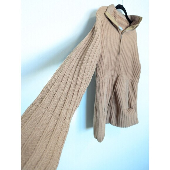 FLX Sweater Womens Extra‎ Small Tan Mature Cardigan Neutral Ribbed Casual Soft - Picture 3 of 12